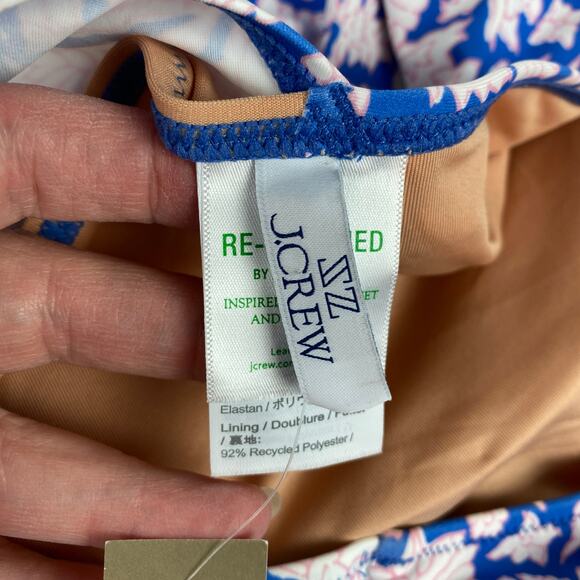 J. Crew x SZ Blockprints Ruched One Shoulder Swimsuit in Nila Print Sz.16 NWT - Picture 7 of 15